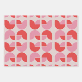 Retro Geometric Tulip Wrapping Gift Paper ラッピングペーパーシート