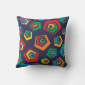 Retro Geometric Vibes Throw Pillow クッション (裏面)