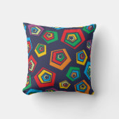 Retro Geometric Vibes Throw Pillow クッション (正面)