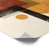 Retro Geometry – Minimal Wall Art in Rust Beige ポスター (角)