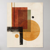 Retro Geometry – Minimal Wall Art in Rust Beige ポスター (正面)