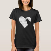 Retro German Shepherd Dog Heart Valentine's Day Do Tシャツ (正面)