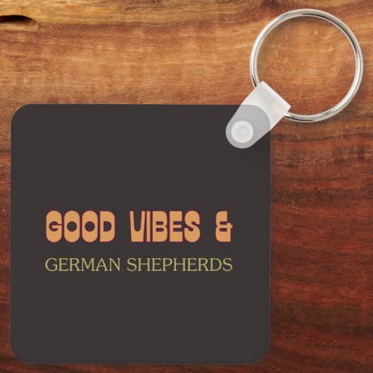 Retro German Shepherd Keychain  キーホルダー (裏面)