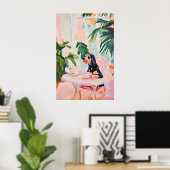 Retro German Wirehaired Pointer Poster, German ポスター (ホームオフィス)