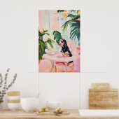 Retro German Wirehaired Pointer Poster, German ポスター (キッチン)