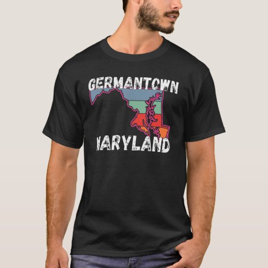 Retro Germantown MD Maryland City Apparel Souvenir Tシャツ (正面)