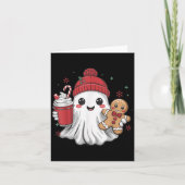Retro Ghost Beanie Christmas Holiday Xmas Coffee G カード (正面)