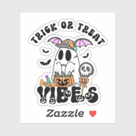 Retro Ghost Candy Halloween Trick or Treat vibes シール