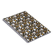 Retro Ghost Flowers Halloween Seamless Pattern ノートブック (右側)