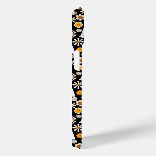 Retro Ghost Flowers Halloween Seamless Pattern Case-Mate iPhoneケース (裏面 / 右)