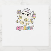 Retro Ghost Nurse Halloween Design Classic T-Shirt スパークリングワインラベル (シングルラベル)