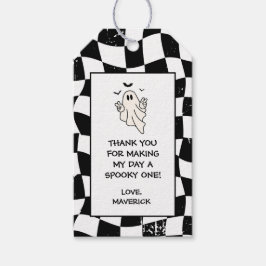 Retro Ghost One Halloween Boy 1st Birthday ギフトタグ