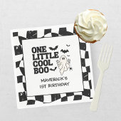 Retro Ghost One Halloween Boy 1st Birthday スタンダードランチョンナプキン