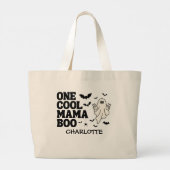 Retro Ghost One Halloween Boy 1st Birthday ラージトートバッグ (裏面)