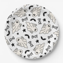 Retro Ghost Spooktacular  Halloween ペーパープレート