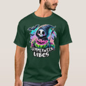 Retro Ghost Summerween Vibe Watermelon Ghost Summe Tシャツ (正面)