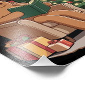 Retro Gingerbread Reading Books Christmas Teacher  フォトプリント (角)