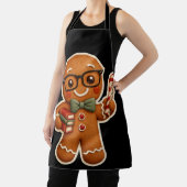 Retro Gingerbread Teacher Christmas Custom Apron エプロン (インサイチュ)