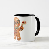 Retro Gingerbread Teacher Christmas Custom Mug マグカップ (正面右)