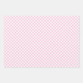 Retro Gingham 3 Pink ラッピングペーパーシート (正面)