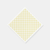 Retro Gingham Butter Yellow スタンダードカクテルナプキン (角)