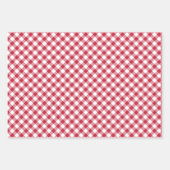 Retro Gingham Cherry Red ラッピングペーパーシート (正面2)