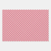 Retro Gingham Cherry Red ラッピングペーパーシート (正面)
