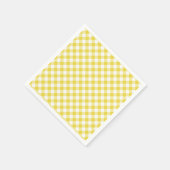 Retro Gingham Golden Yellow スタンダードカクテルナプキン (角)