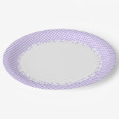 Retro-Gingham_Picnic_Blueberry_Check_Stylish_Decor ペーパープレート (アングル)