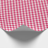 Retro Gingham Raspberry ラッピングペーパー (角)