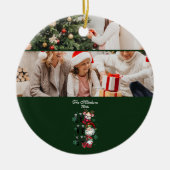 Retro Gingham Santa & Friends Christmas セラミックオーナメント (正面)