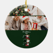 Retro Gingham Santa & Friends Christmas セラミックオーナメント (裏面)