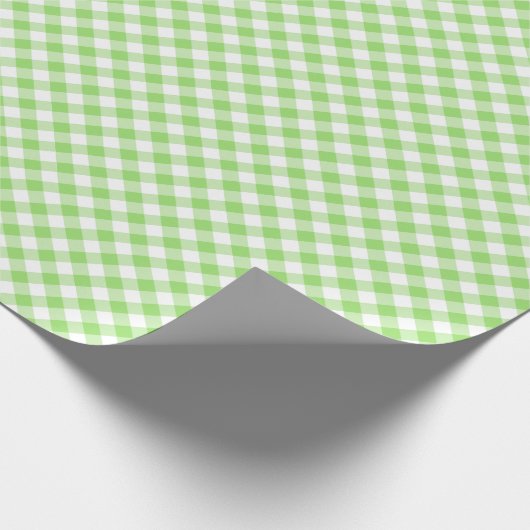 Retro Gingham Spring Green ラッピングペーパー (角)