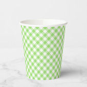 Retro Gingham Spring Green 紙コップ (左)