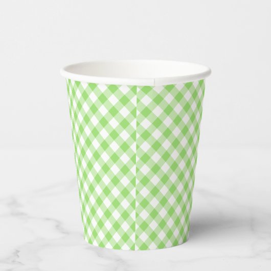 Retro Gingham Spring Green 紙コップ (右)