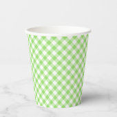 Retro Gingham Spring Green 紙コップ (正面)