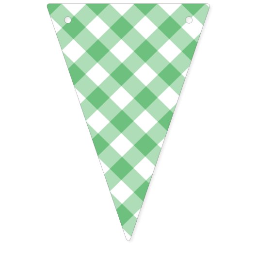 Retro Gingham Summer Green バンティングフラッグ (第1の旗)