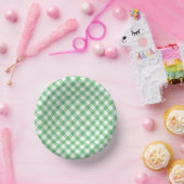Retro Gingham Summer Green ペーパーボウル (パーティー)