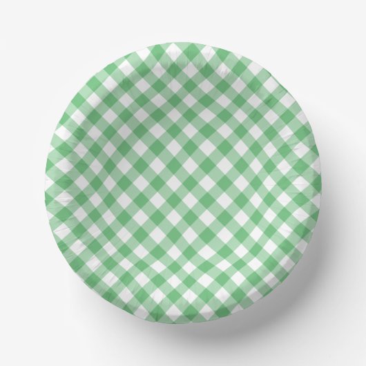 Retro Gingham Summer Green ペーパーボウル (正面)