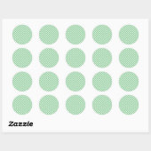 Retro Gingham Summer Green ラウンドシール (シート)