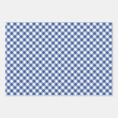 Retro Gingham True Blue ラッピングペーパーシート (正面2)