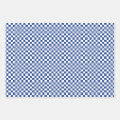 Retro Gingham True Blue ラッピングペーパーシート (正面)