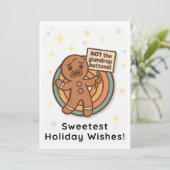 Retro Gingy Christmas Card – Cute Holiday Greeting シーズンカード (スタンド正面)