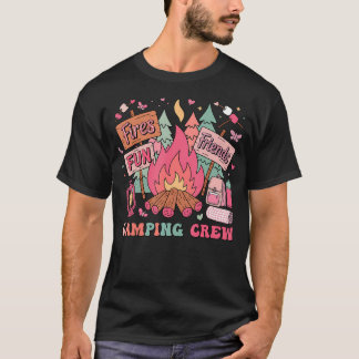 Retro Girls Campfire Family Matching Camping Crew Tシャツ