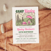 Retro Girly Weekend Camp Birthday Invitation 招待状