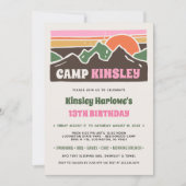 Retro Girly Weekend Camp Birthday Invitation 招待状 (正面)