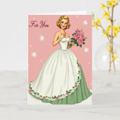 Retro Glam Mothers Day Card カード (黄色い花)