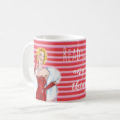 Retro Glamour and Red Stripes Motivational コーヒーマグカップ (正面左)