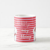Retro Glamour and Red Stripes Motivational コーヒーマグカップ (中央)