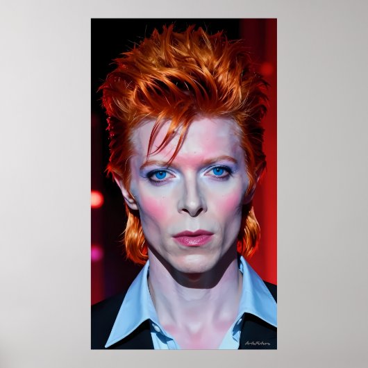 Retro glamportret met vurige look poster ポスター (正面)